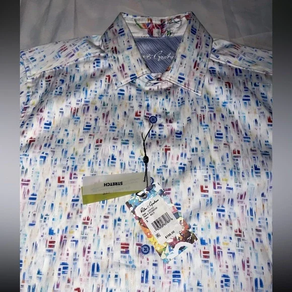 Robert Graham short sleeve shirt Carlyle Size Small stretch NWT $198